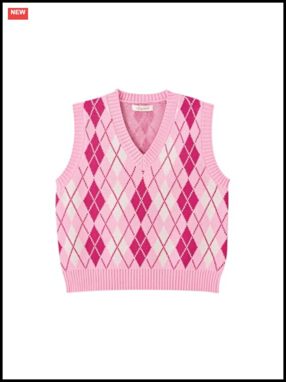 Viscose Nylon Blend Knitted Sweater Vest Sleeveless V-Neck Crop Preppy Casual